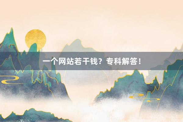 一个网站若干钱？专科解答！