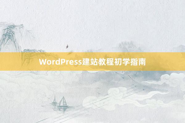 WordPress建站教程初学指南