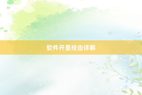 软件开垦经由详解